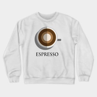 Hot espresso coffee cup top view in flat design style Crewneck Sweatshirt